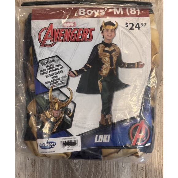 Jazwares Marvel Avengers Loki Halloween Costume Size Boys Medium 8 NWT - Picture 1 of 3